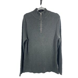 Converse One‎ Star 1/4 Zip Sweater Mens XL Black Mock Neck Grunge 90s Granola